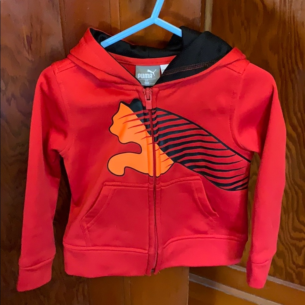 Red puma baby sweater